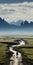 Intricate Imagery Of Japanese Badlands With Mountains In The Distance