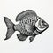 Intricate Ink Fish: Bold And Realistic Woodcut Design