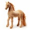 Intricate Knitted Centaur Toy On White Background