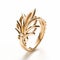 Intricate Leaf Design Gold Ring Inspired By Crown - Zena Holloway Style