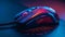 The intricate lines and colorful designs of a custommade gaming mouse its ergonomic shape perfect for long hours of