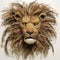 Intricate Lion Head Mask A Fusion Of Straw And Artistic Styles