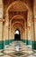 Intricate marble and mosaic archway Hassan mosque