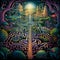 Intricate maze infused with magical elements in a fantastical realm