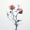Intricate Minimalism: A Photorealistic Surreal Rose With Delicate Leaves