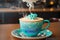 Intricate Neon Latte Art: Cozy Cafe Chronicles