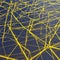 An intricate network of interconnected golden lines resembling a futuristic circuit board3, Generative AI