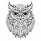 Intricate Owl Coloring Page: Clean And Sharp Inking With Luminous Color Harmonies