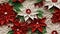 intricate paper quilling art featuring white snowflakes and vibrant white poinsettia flower. SEAMLESS PATTERN. SEAMLESS