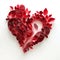 Intricate Paper Quilling Heart in Red Tones. Generative ai