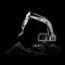 Intricate Pen Illustration Of An Excavator On A Black Background