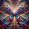 Intricate psychedelic colourful fractal butterfly tornado vortex swirls