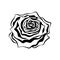 Intricate rose flower tribal ethnic tattoo detailed outline silhouette vector illustration design.