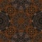 Intricate seamless pattern in brown colors. Patchwork design of octagonal and square tiles. Carpet, plaid, tapestry.