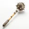 Intricate Silver Wand With Wooden Handles And Detailed Sculptures