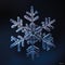 Intricate Snowflake on Dark Blue