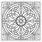 Intricate Stained Glass Pattern With Square Window - Coloring Pages