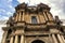 Intricate stone facade entrance of Cathedral in Quito