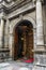 Intricate stone facade entrance of Cathedral in Quito