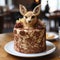 Intricate Storytelling: Deer-shaped Chocolate Cake With Graffiti-inspired Animals