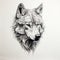 Intricate Tattoo-inspired Grey Wolf Head Drawing On Grey Background
