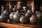 intricate traditional tribal pottery in natural light