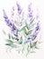 Intricate Watercolor Lavender Sprigs in Soft Purple and Green Hues AI Generated