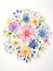 Intricate Watercolor Mandala with Assorted Miniature Floral Elements AI Generated