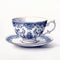 Intricate Watercolor Painting Of Retro Porcelain Teacup