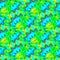 Intricate wavy pattern light green yellow orange and blue shades diagonally