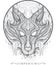 intricate wolf design. Vector illustration decorative design