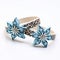 Intricate Wooden Bracelets With Blue Flower Design