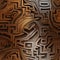 Intricate wooden maze with mesoamerican influences and hidden details (tiled)