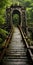 Intricate Woodwork: A Post-apocalyptic Bridge In The Forest