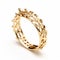 Intricate Yellow Gold Ring With Diamonds - Inspired By Crown