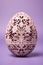 Intricately decorated easter egg on pastel studio background for spring celebrations and concepts