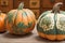 Intricately Decorated Majolica Style Pumpkins for Autumn Decor