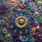 Intricately Designed Gemstone Tapestry: A Vibrant Mosaic of Opulence and Beauty