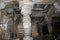 Intricately designed pillar inside the main sanctum of Hoysaleswara Temple