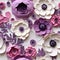 Intricately Detailed Paper Flowers In Purple, Pink, And White