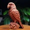 Intricately Detailed Wooden Parrot Figurine With Indigenous Motifs