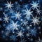 Intricately patterned snowflakes gently falling against a dark, starry night backdrop