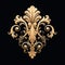 Intricately Sculpted Gold Decorative Scroll With Baroque-inspired Foliate Pattern