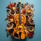 Intricately Sculpted Musical Instruments with Unconventional Materials