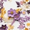 Intricately Sculpted Purple Paper Flowers On A Bright White Surface