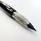 Intricately Textured Black And Silver Fountain Pen With Impasto Style