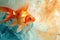 Intriguing Abstract goldfish orange creature. Generate ai