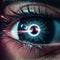 Intriguing Cybernetic Vision: Laser Dots Reflecting in the Eye