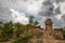 Intriguing and picturesque landscape of eroded sandstone pillars, columns and cliffs