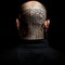 Intriguing QR Code Tattoo on the Back of a Mysterious Man